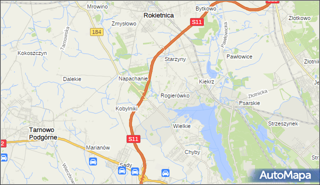 mapa Rogierówko, Rogierówko na mapie Targeo