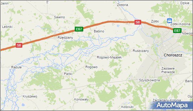 mapa Rogowo-Majątek, Rogowo-Majątek na mapie Targeo