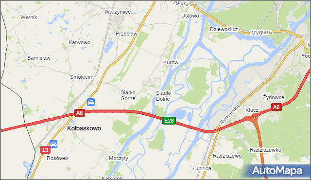 mapa Siadło Dolne, Siadło Dolne na mapie Targeo