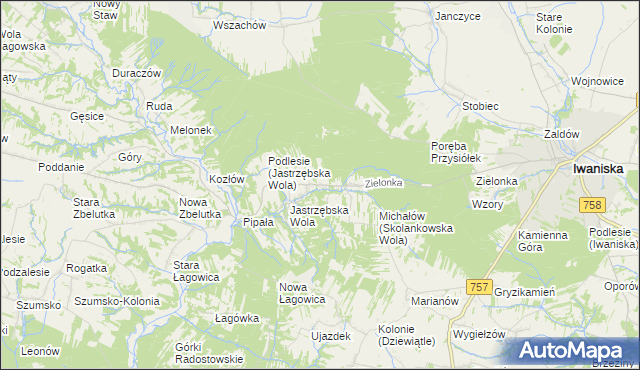 mapa Skolankowska Wola, Skolankowska Wola na mapie Targeo