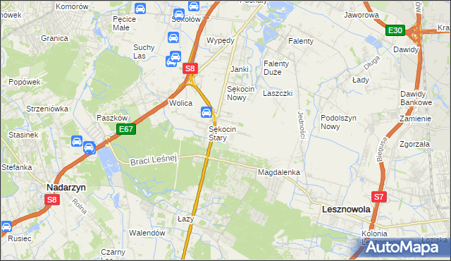 mapa Słomin gmina Raszyn, Słomin gmina Raszyn na mapie Targeo