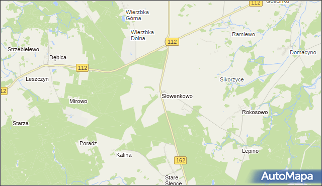 mapa Słowenkowo, Słowenkowo na mapie Targeo