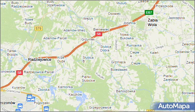 mapa Słubica-Wieś, Słubica-Wieś na mapie Targeo