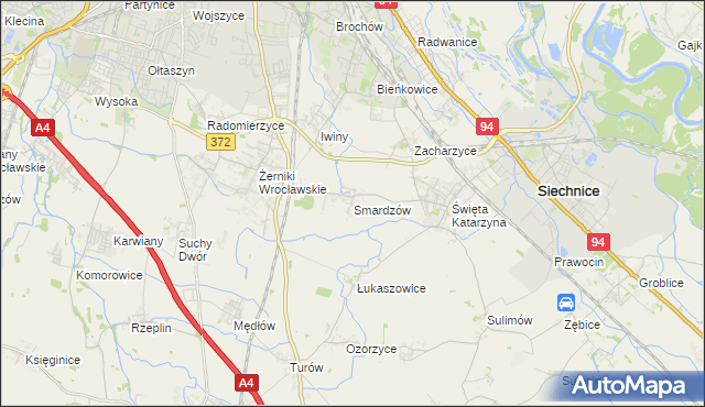 mapa Smardzów gmina Siechnice, Smardzów gmina Siechnice na mapie Targeo