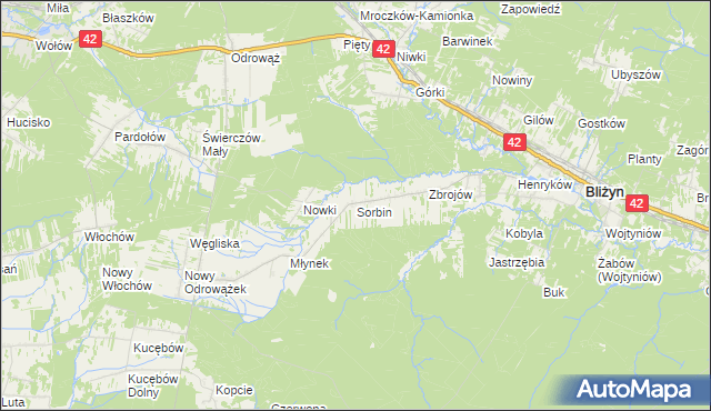 mapa Sorbin, Sorbin na mapie Targeo