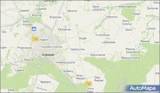 mapa Stefanów gmina Koluszki, Stefanów gmina Koluszki na mapie Targeo