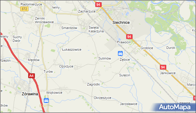 mapa Sulimów gmina Siechnice, Sulimów gmina Siechnice na mapie Targeo