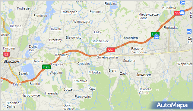 mapa Świętoszówka, Świętoszówka na mapie Targeo