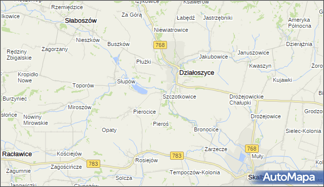 mapa Szczotkowice, Szczotkowice na mapie Targeo