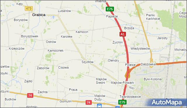 mapa Szydłów-Kolonia, Szydłów-Kolonia na mapie Targeo