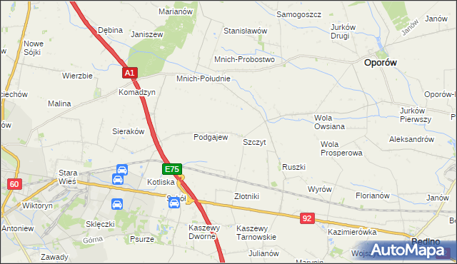 mapa Szymanówka gmina Oporów, Szymanówka gmina Oporów na mapie Targeo