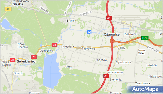 mapa Tąpkowice, Tąpkowice na mapie Targeo