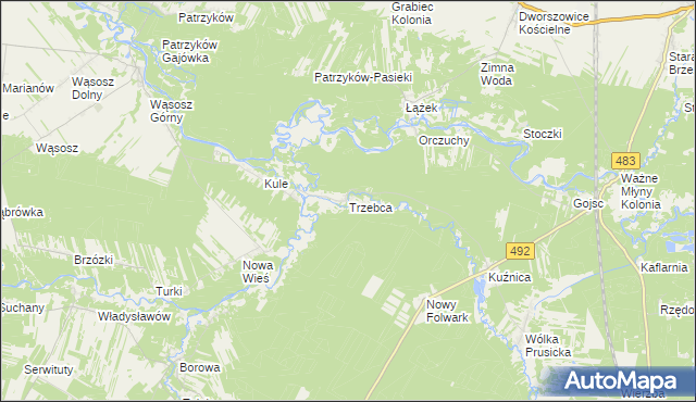 mapa Trzebca, Trzebca na mapie Targeo