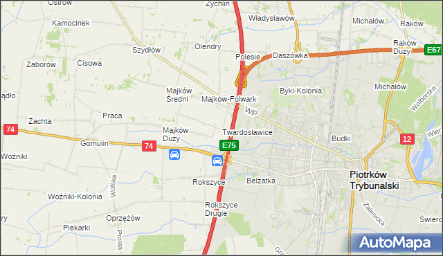 mapa Twardosławice, Twardosławice na mapie Targeo