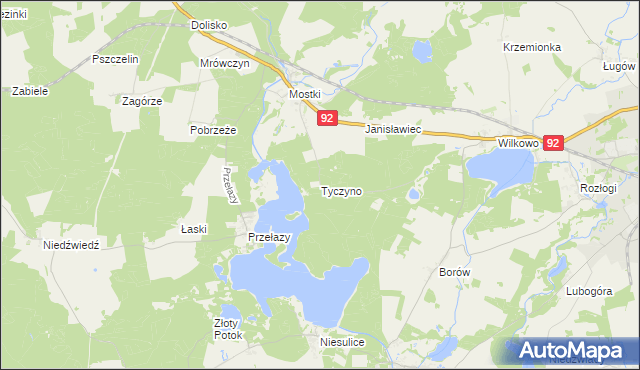 mapa Tyczyno, Tyczyno na mapie Targeo