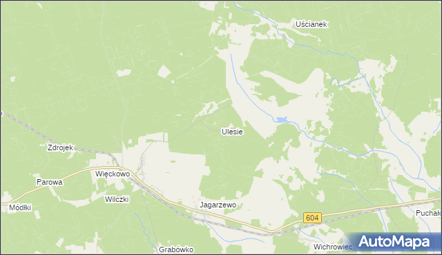 mapa Ulesie gmina Janowo, Ulesie gmina Janowo na mapie Targeo
