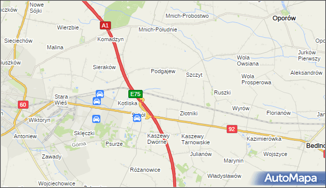 mapa Uroczysko Leśne, Uroczysko Leśne na mapie Targeo