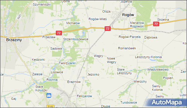 mapa Wągry, Wągry na mapie Targeo