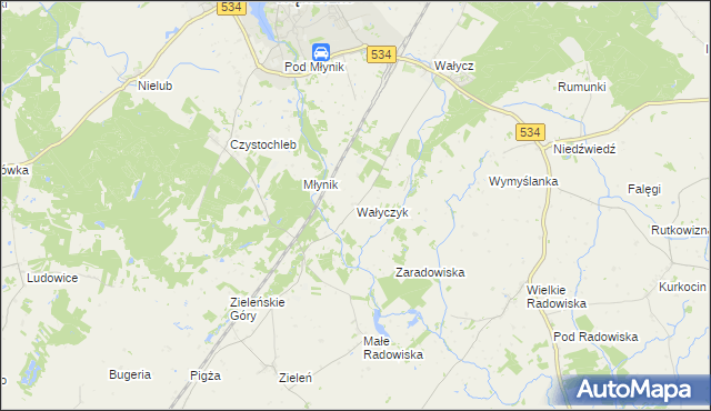 mapa Wałyczyk, Wałyczyk na mapie Targeo