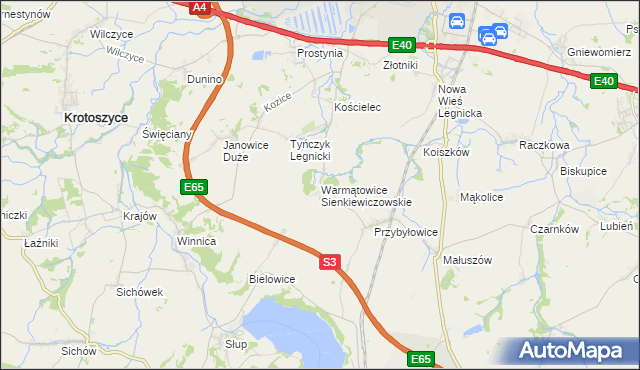 mapa Warmątowice Sienkiewiczowskie, Warmątowice Sienkiewiczowskie na mapie Targeo