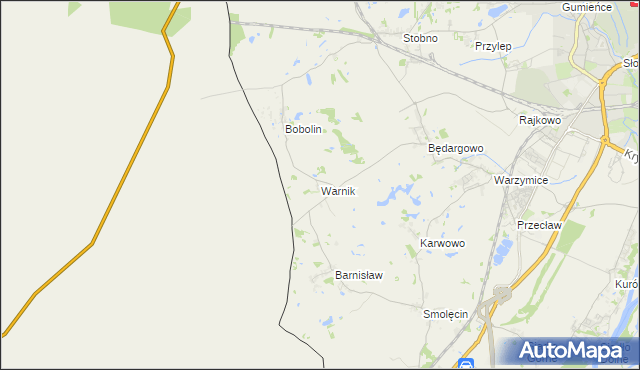 mapa Warnik, Warnik na mapie Targeo