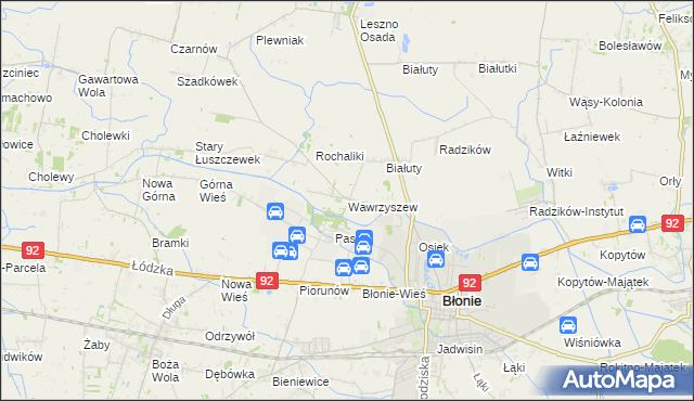 mapa Wawrzyszew, Wawrzyszew na mapie Targeo