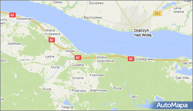 mapa Wistka Szlachecka, Wistka Szlachecka na mapie Targeo