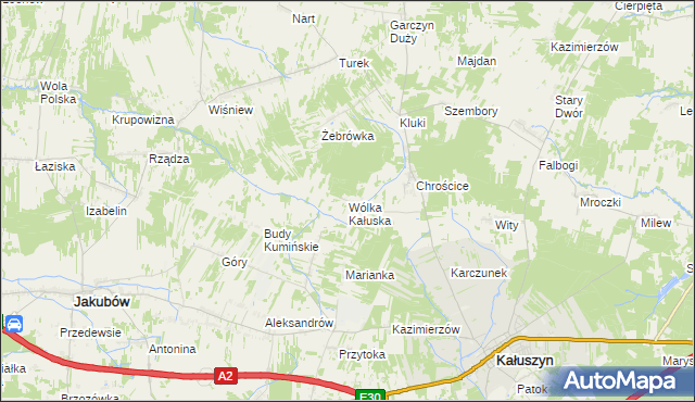 mapa Wólka Kałuska, Wólka Kałuska na mapie Targeo