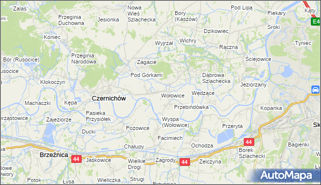 mapa Wołowice, Wołowice na mapie Targeo