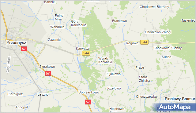 mapa Wyrąb Karwacki, Wyrąb Karwacki na mapie Targeo