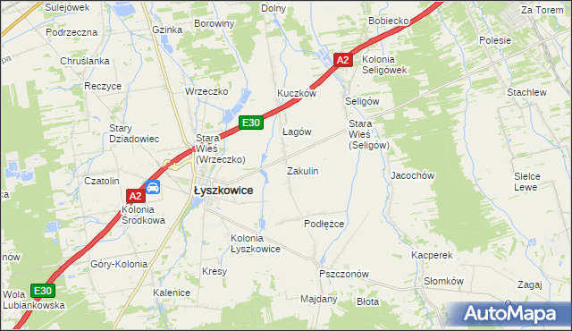 mapa Zakulin, Zakulin na mapie Targeo