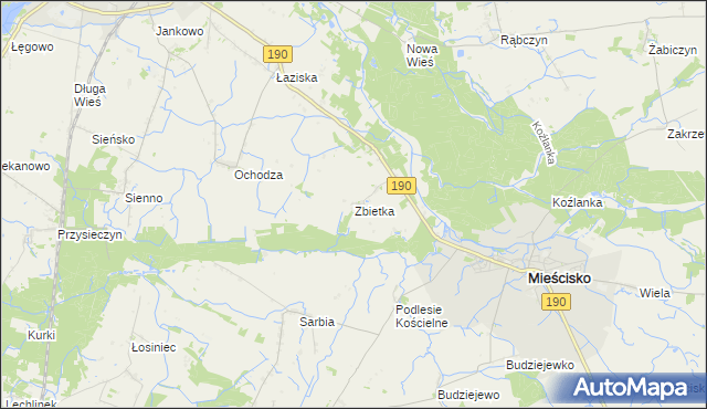 mapa Zbietka, Zbietka na mapie Targeo