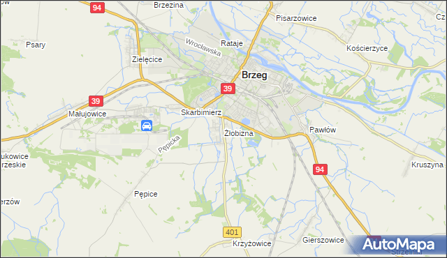 mapa Żłobizna, Żłobizna na mapie Targeo