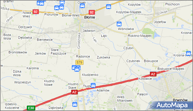 mapa Żukówka, Żukówka na mapie Targeo