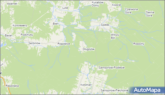 mapa Długojów, Długojów na mapie Targeo