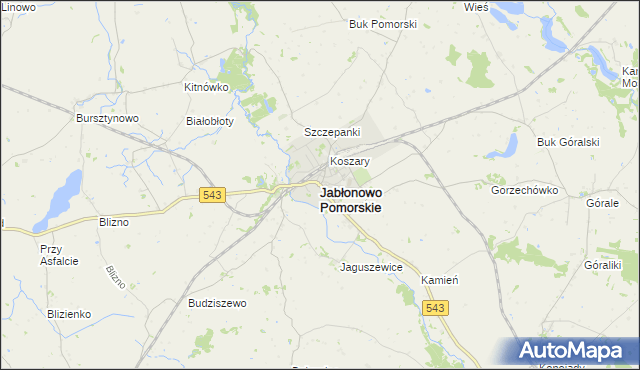 mapa Jabłonowo Pomorskie, Jabłonowo Pomorskie na mapie Targeo