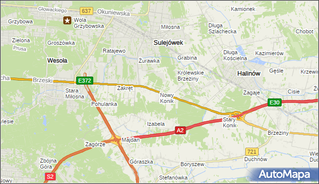 mapa Nowy Konik, Nowy Konik na mapie Targeo