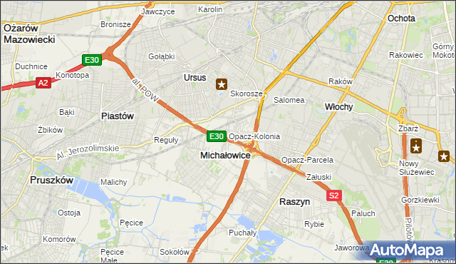 mapa Opacz-Kolonia, Opacz-Kolonia na mapie Targeo