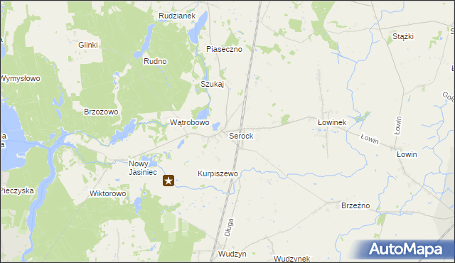 mapa Serock gmina Pruszcz, Serock gmina Pruszcz na mapie Targeo