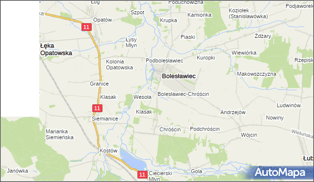 mapa Bolesławiec-Chróścin, Bolesławiec-Chróścin na mapie Targeo