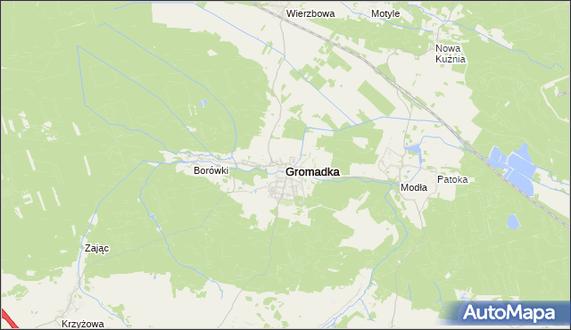 mapa Gromadka, Gromadka na mapie Targeo