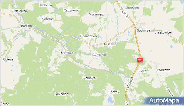 mapa Gumieniec, Gumieniec na mapie Targeo