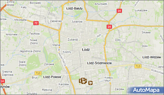 mapa Łodzi, Łódź na mapie Targeo