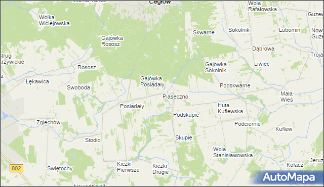 mapa Piaseczno gmina Cegłów, Piaseczno gmina Cegłów na mapie Targeo