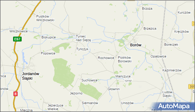 mapa Rochowice, Rochowice na mapie Targeo