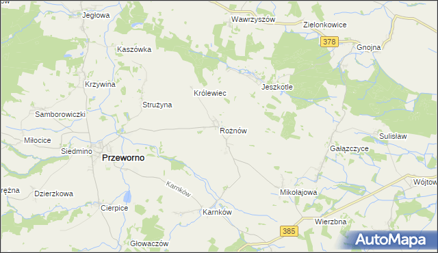 mapa Rożnów gmina Przeworno, Rożnów gmina Przeworno na mapie Targeo