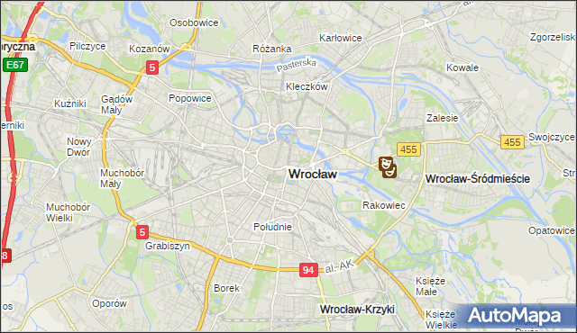 mapa Wrocławia, Wrocław na mapie Targeo