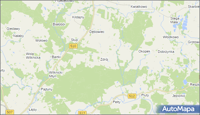 mapa Zdrój gmina Lelkowo, Zdrój gmina Lelkowo na mapie Targeo