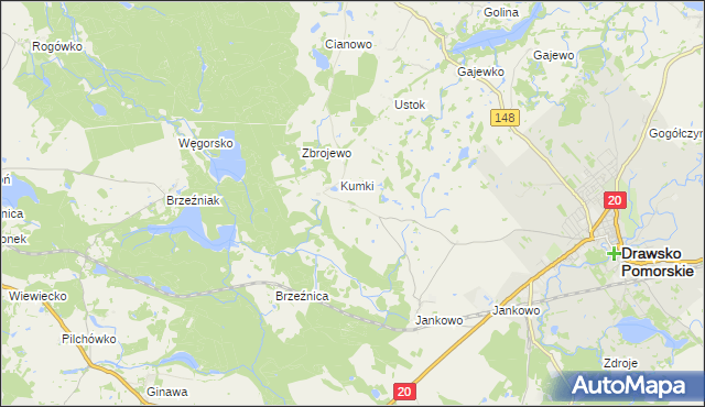 mapa Krzynno, Krzynno na mapie Targeo