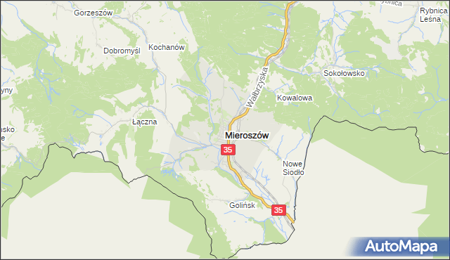 mapa Mieroszów, Mieroszów na mapie Targeo